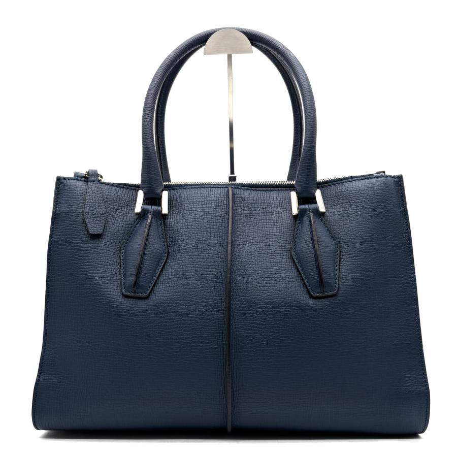 トッズ TOD'S Dキューブ ハンドバッグ レザー バイカラー ブルー