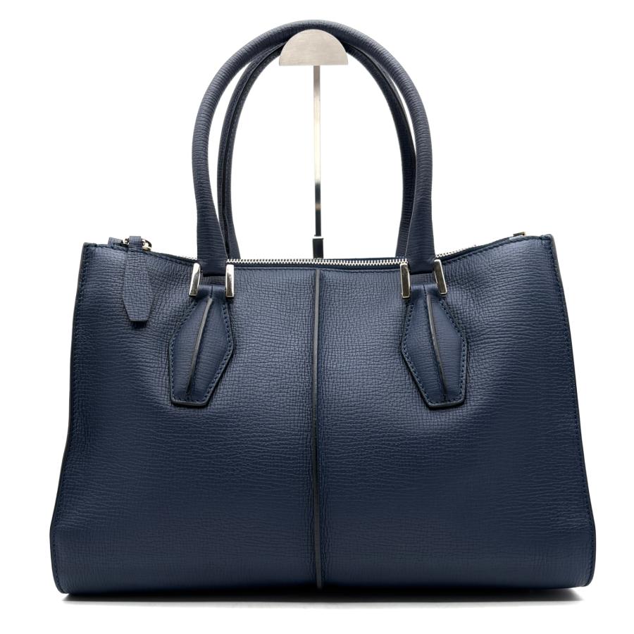 トッズ TOD'S Dキューブ ハンドバッグ レザー バイカラー ブルー