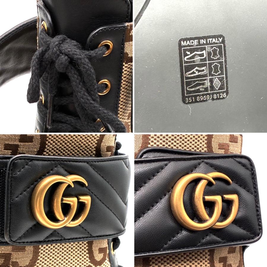 グッチ GUCCI GGマーモント ジャンボGG レースアップ ブーツ ショート