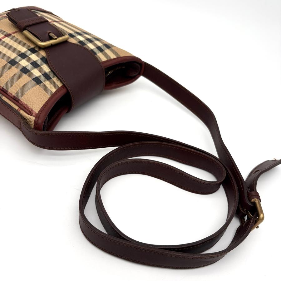 バーバリー ショルダーバッグ ノバチェック シャドーホース 本革 PVC 英国製 バーバリー Burberry ショルダーバッグ ノバチェック シャドーホース