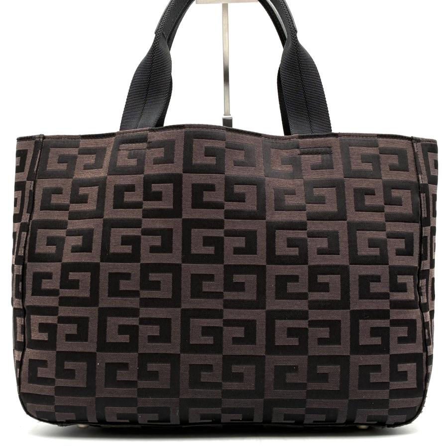 ジバンシー GIVENCHY キャンバス ハンドバッグ モノグラム Gロゴ 茶 