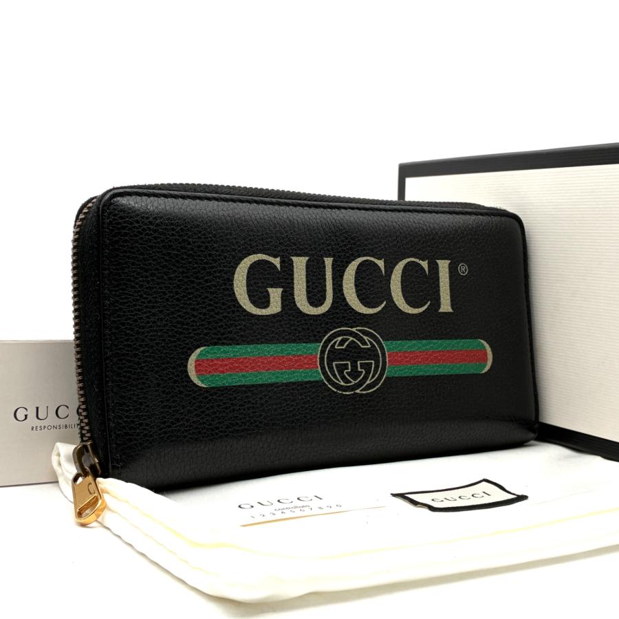 箱付き グッチ GUCCIプリント シェリーライン ラウンドジップ ロング長財布 グッチ GUCCI シェリーライン ロゴプリント 長財布 ラウンドジップ