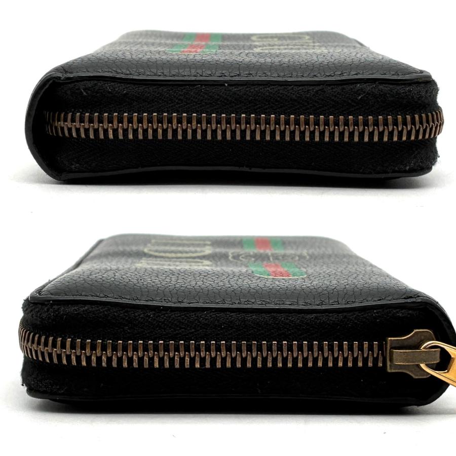 グッチ GUCCI シェリーライン ロゴプリント 長財布 ラウンドジップ