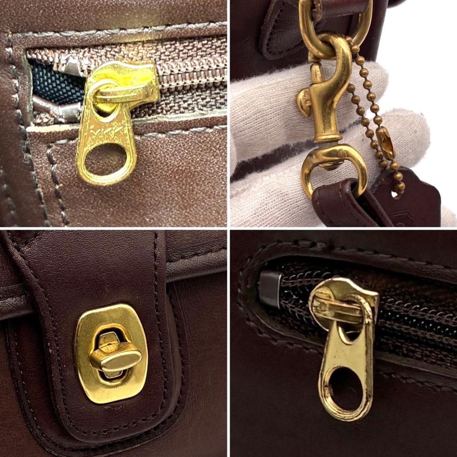 COACH コーチ クラッチバッグ セカンドバッグ グラブタンレザー ターンロック ユニセックス 茶 ブラウン_8