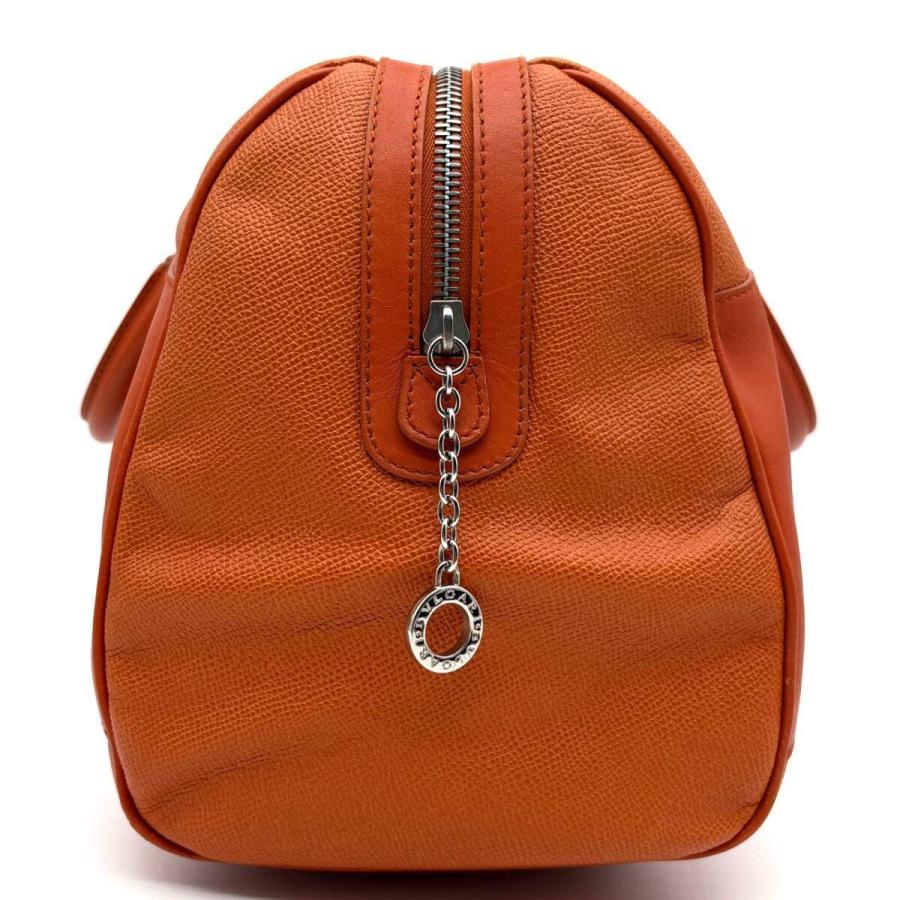 ブルガリ BVLGARI ハンドバッグ ミニボストンバッグ オレンジ レザー
