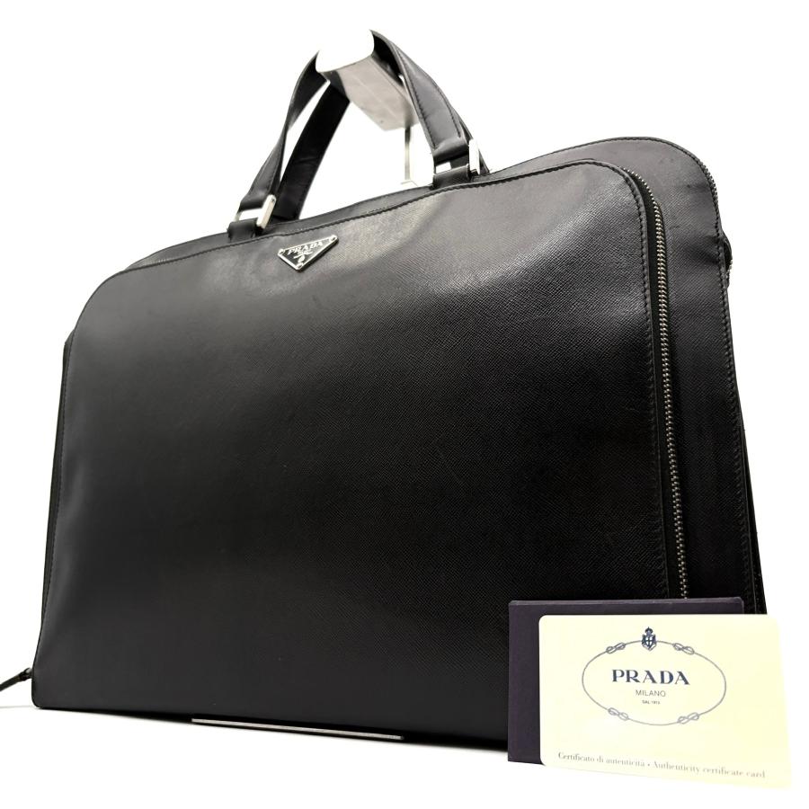 プラダ PRADA ビジネスバッグ ブリーフケース ナイロン 三角ロゴ 黒 A4 プラダ PRADA ビジネスバッグ ブリーフケース 三角ロゴ プレート A4