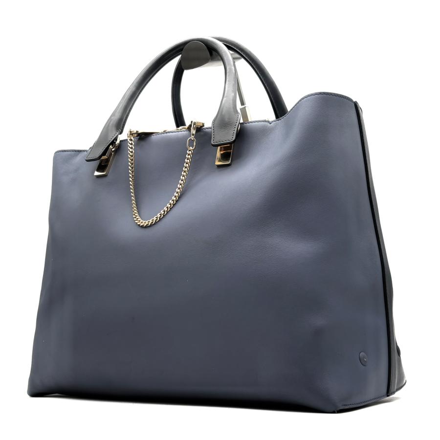 クロエ Chloe ベイリー トート バッグ バイカラー レザー チェーン A4
