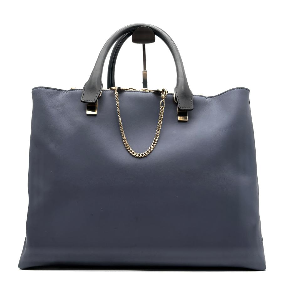 クロエ Chloe ベイリー トート バッグ バイカラー レザー チェーン A4