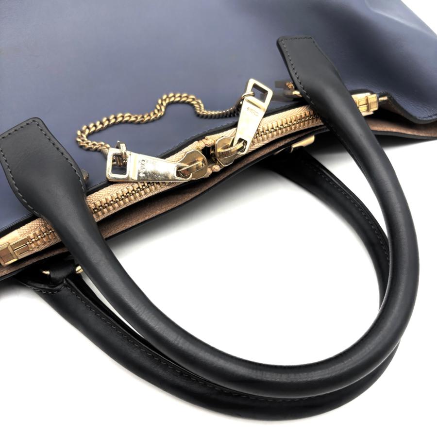 Chloe バイカラー　トートバッグ クロエ Chloe ベイリー トート バッグ バイカラー レザー チェーン A4