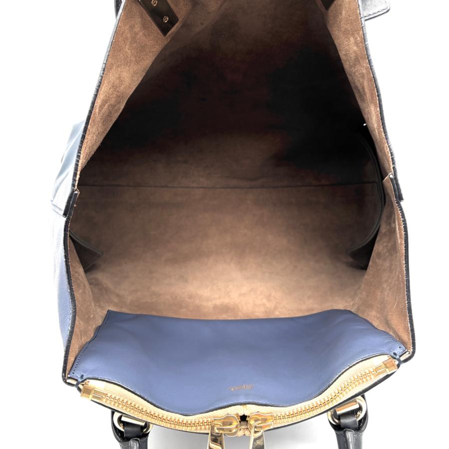 クロエ Chloe ベイリー トート バッグ バイカラー レザー チェーン A4