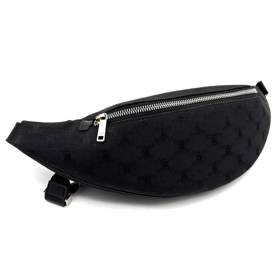 CELINE ベルトバッグ トリオンフ ヴィンテージ キャンバス 本革 黒 セリーヌ CELINE トリオンフ ベルトバッグ ボディ バッグ ウエスト
