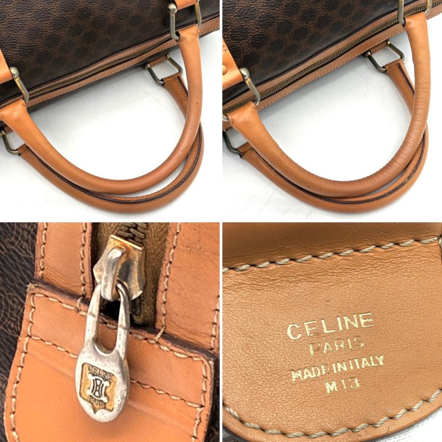 CELINE セリーヌ マカダム ブラゾン ボストンバッグ ハンドバッグ PVC