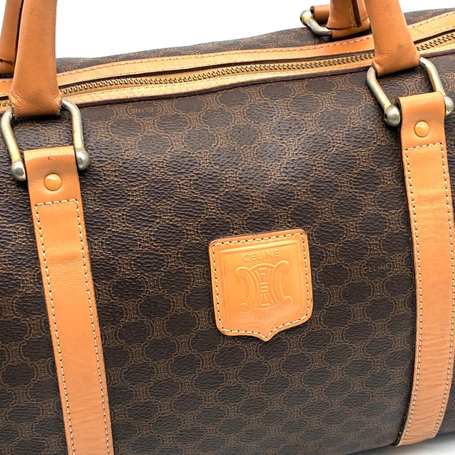 CELINE セリーヌ マカダム ブラゾン ボストンバッグ ハンドバッグ PVC