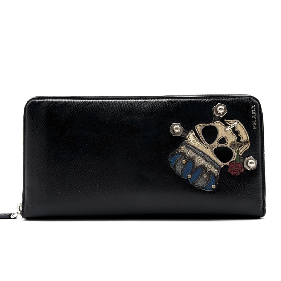 美品✨　PRADA プラダ 長財布 オーガナイザー トラベルケース プラダ PRADA オーガナイザー 長財布 トラベル スカル ドクロ