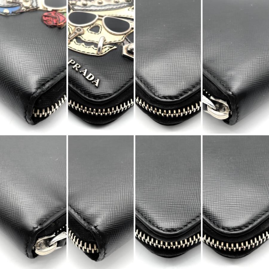 プラダ PRADA オーガナイザー 長財布 トラベル スカル ドクロ