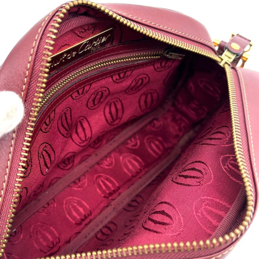 美品　must de Cartier マストライン ビジネスバッグ ボルドー マスト ドゥ カルティエ must de Cartier マストライントートバッグ