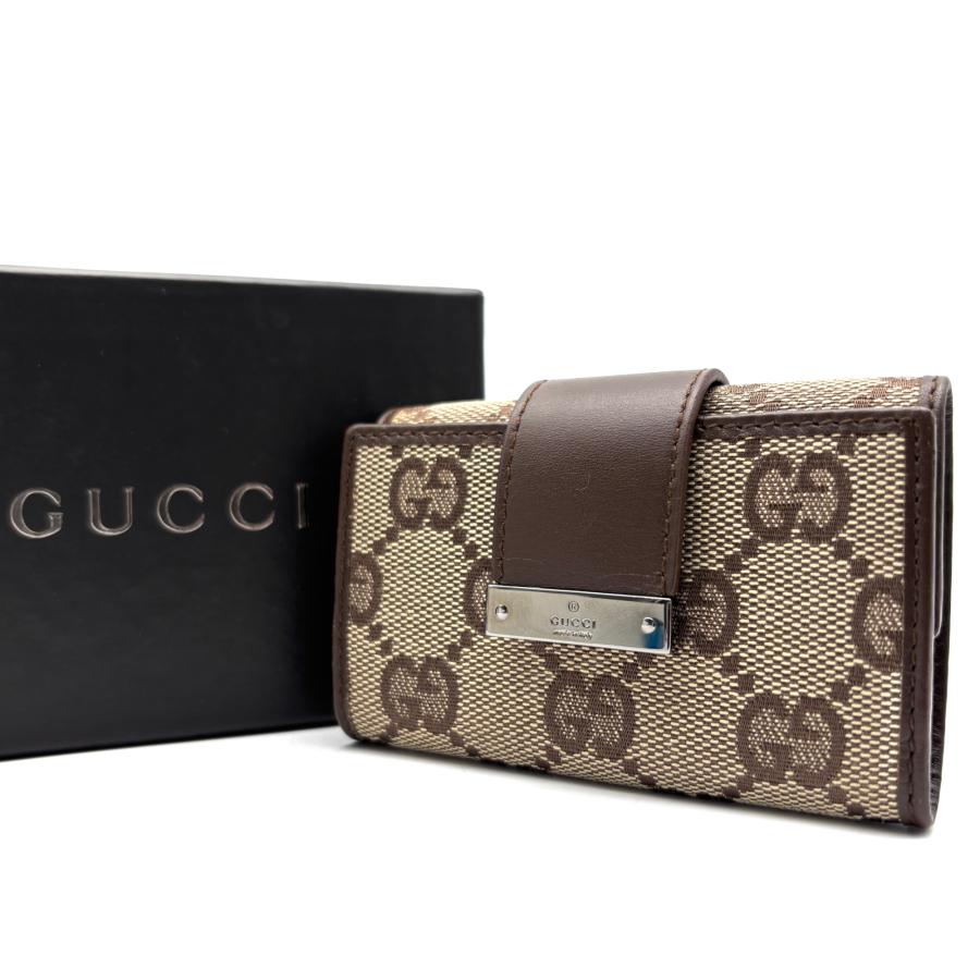 GUCCI グッチ GGキャンバス メタルバー 6連キーケース キャンバス