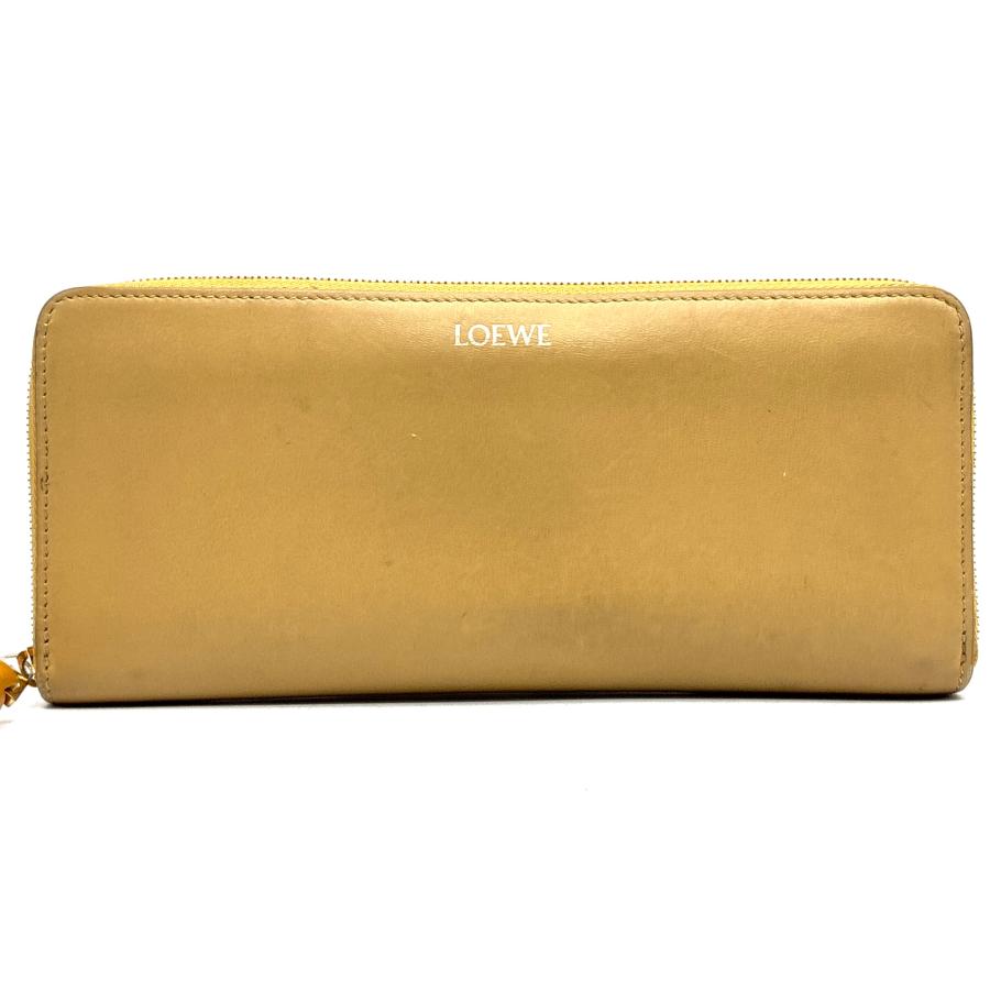 LOEWE アナグラムラウンドファスナー　イエロー 長財布 ロエベ LOEWE ノット ジップアラウンドウォレット 長財布 ラウンド