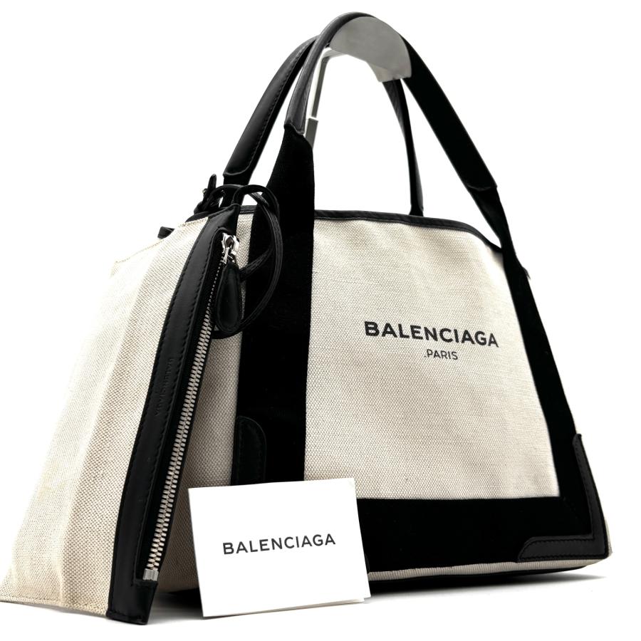 バレンシアガ ネイビーカバス Sブラック レザー BALENCIAGA バレンシアガ ネイビーカバスS ハンドバッグ トートバッグ