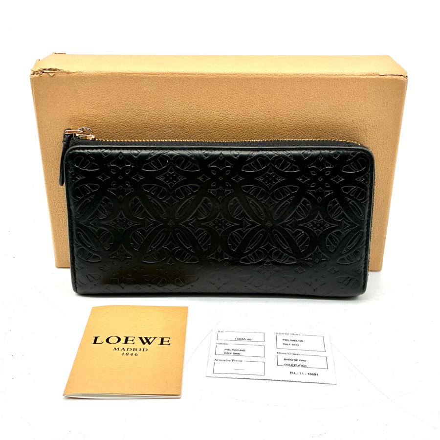 ロエベ LOEWE 長財布 ロングウォレット リピート アナグラム エンボス