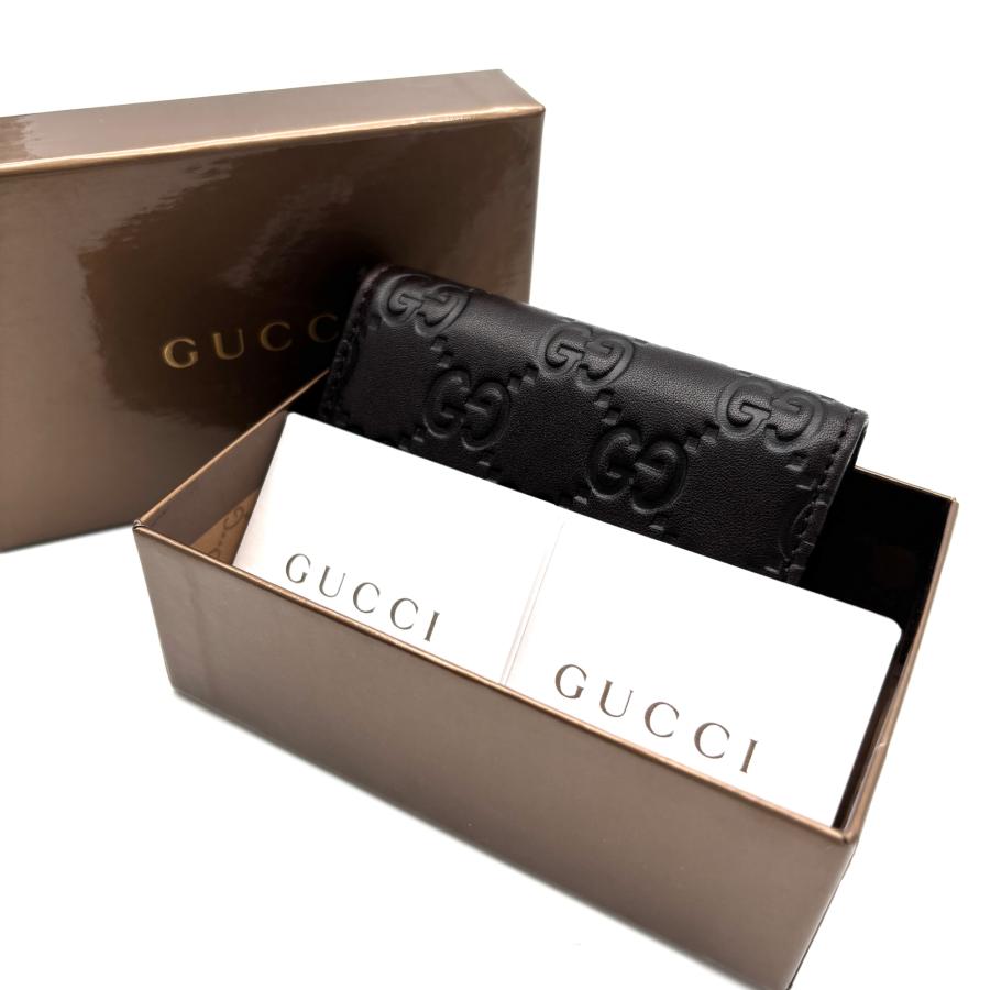 GUCCI グッチ グッチシマ 6連キーケース 鍵収納 レザー 革 ダーク 
