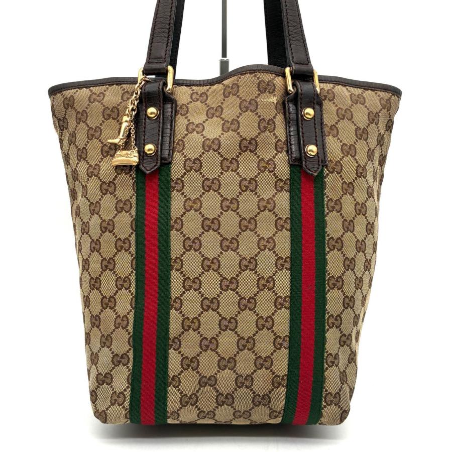 GUCCI グッチ GGキャンバス シェリーライン トートバッグ キャンバス