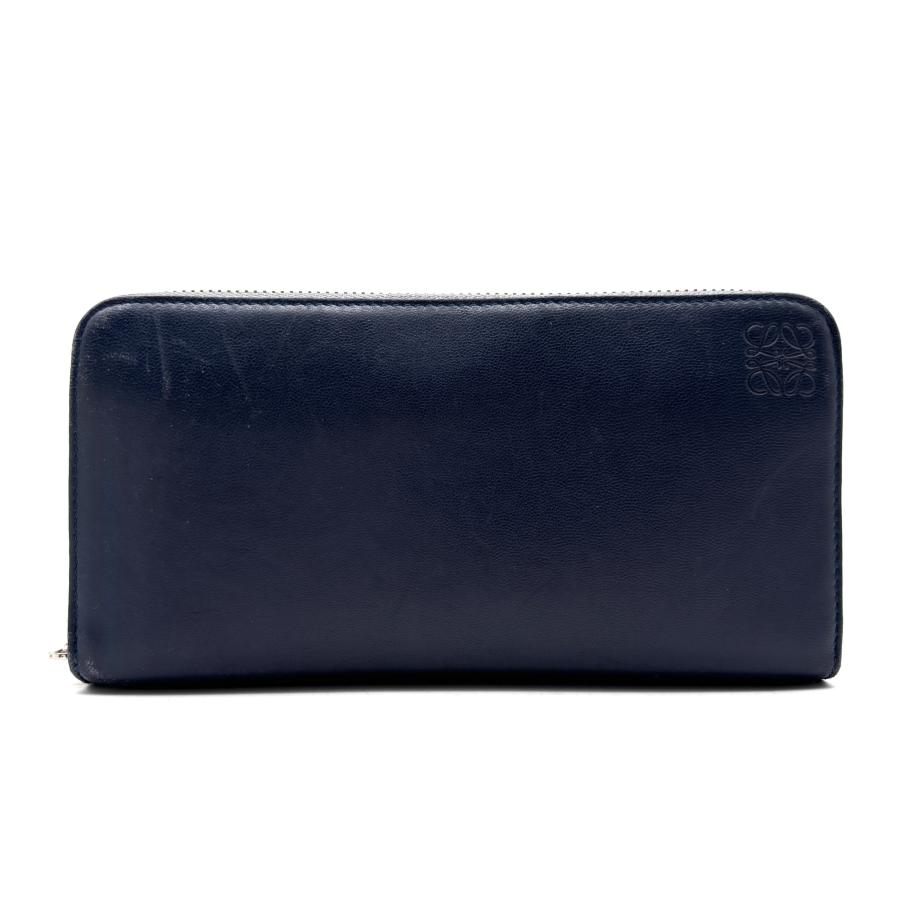LOEWE アナグラム ラウンドファスナー 長財布 ネイビー ロエベ LOEWE アナグラム ラウンドファスナー 長財布 ジップ