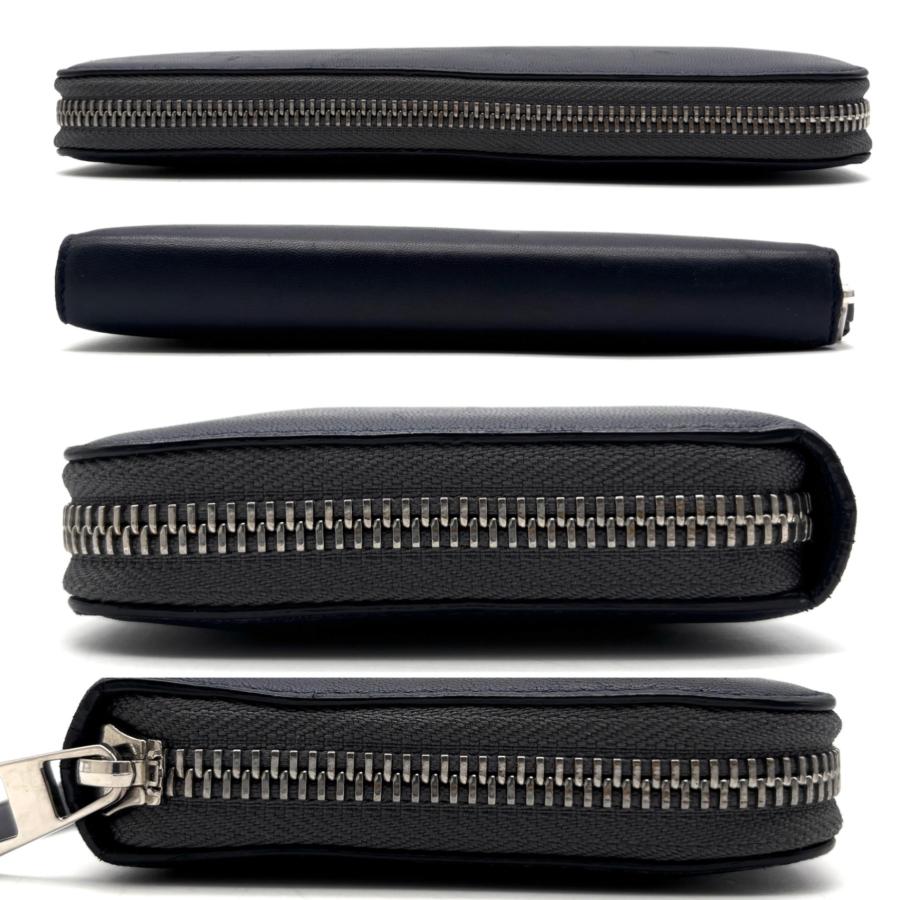 付属品完備 ロエベ 長財布 アナグラム ラウンドファスナー ネイビー レザー ロエベ LOEWE アナグラム ラウンドファスナー 長財布 ジップ