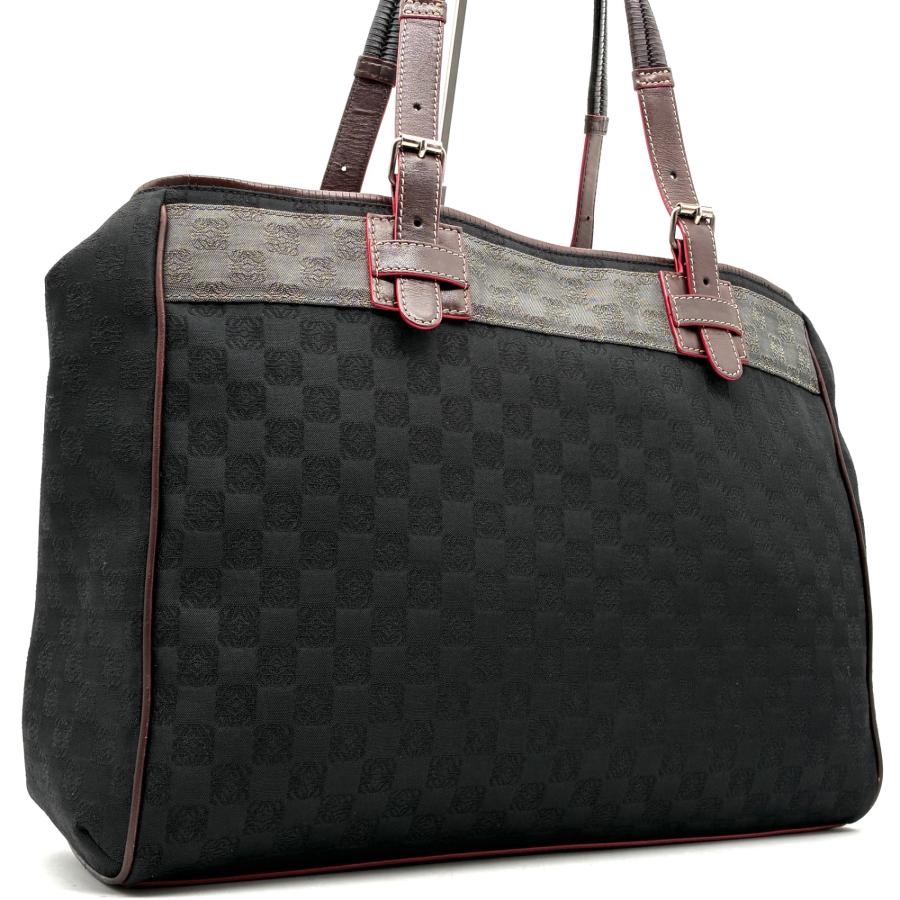 美品 ロエベ LOEWE トートバッグ 肩掛け リピートアナグラム 総柄 A4