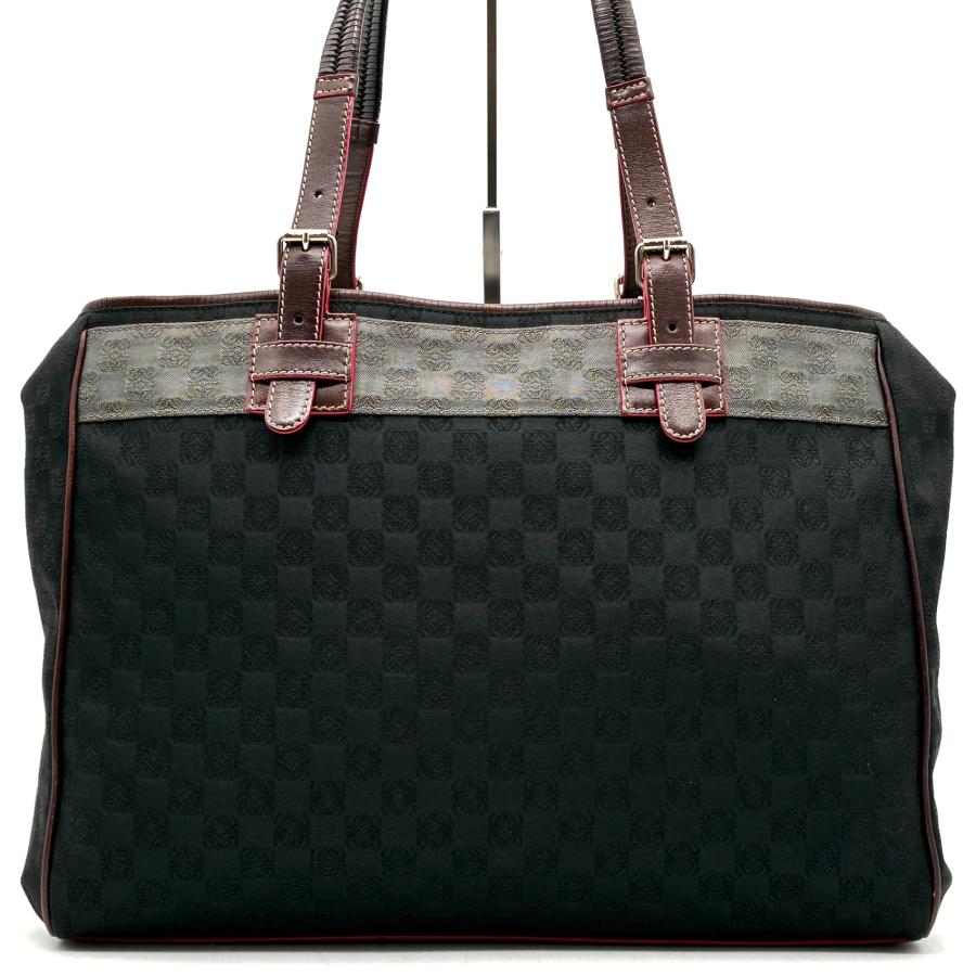 美品 ロエベ LOEWE トートバッグ 肩掛け リピートアナグラム 総柄 A4