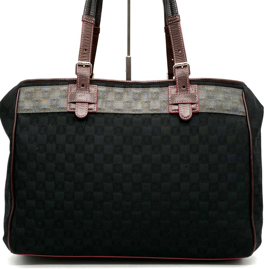 美品 ロエベ LOEWE トートバッグ 肩掛け リピートアナグラム 総柄 A4