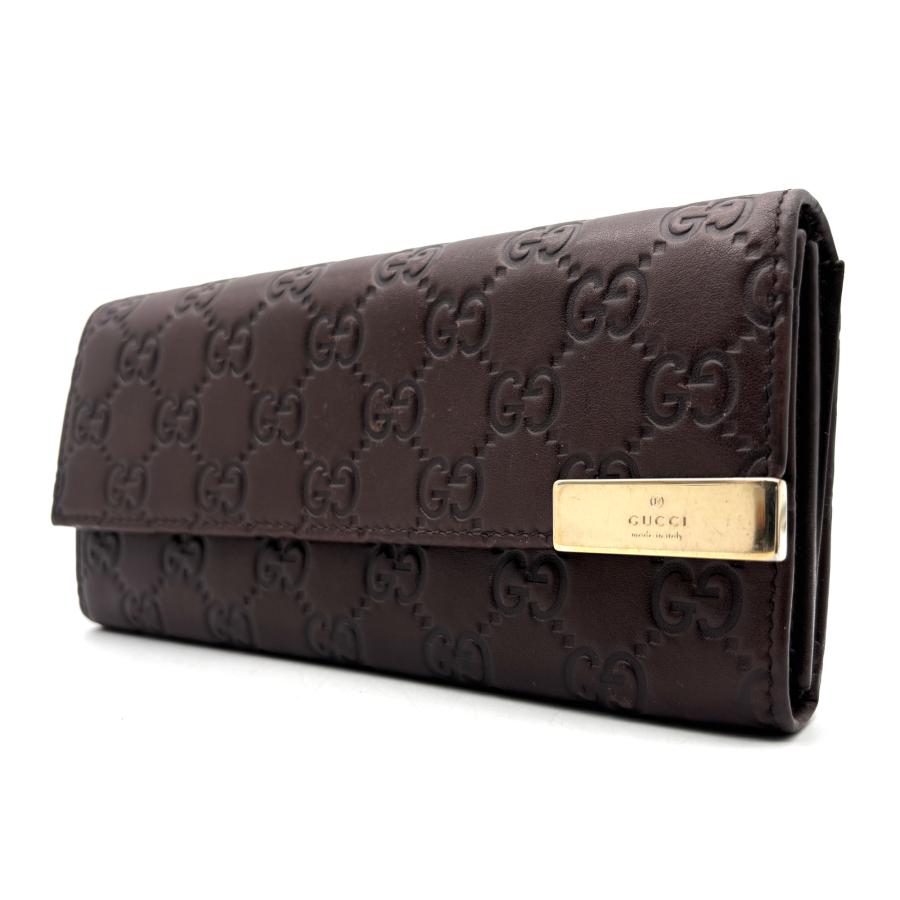 GUCCI グッチ　長財布　ロゴプレート　GG グッチシマ　ブラウン グッチ GUCCI グッチシマ 長財布 ウォレット ロゴプレート レザー