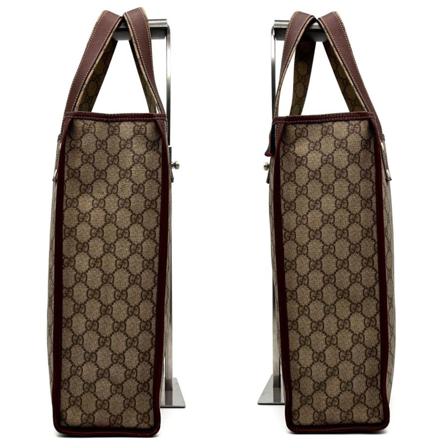 GUCCI グッチ トートバッグ GGスプリーム レザー ベージュ ブラウン 