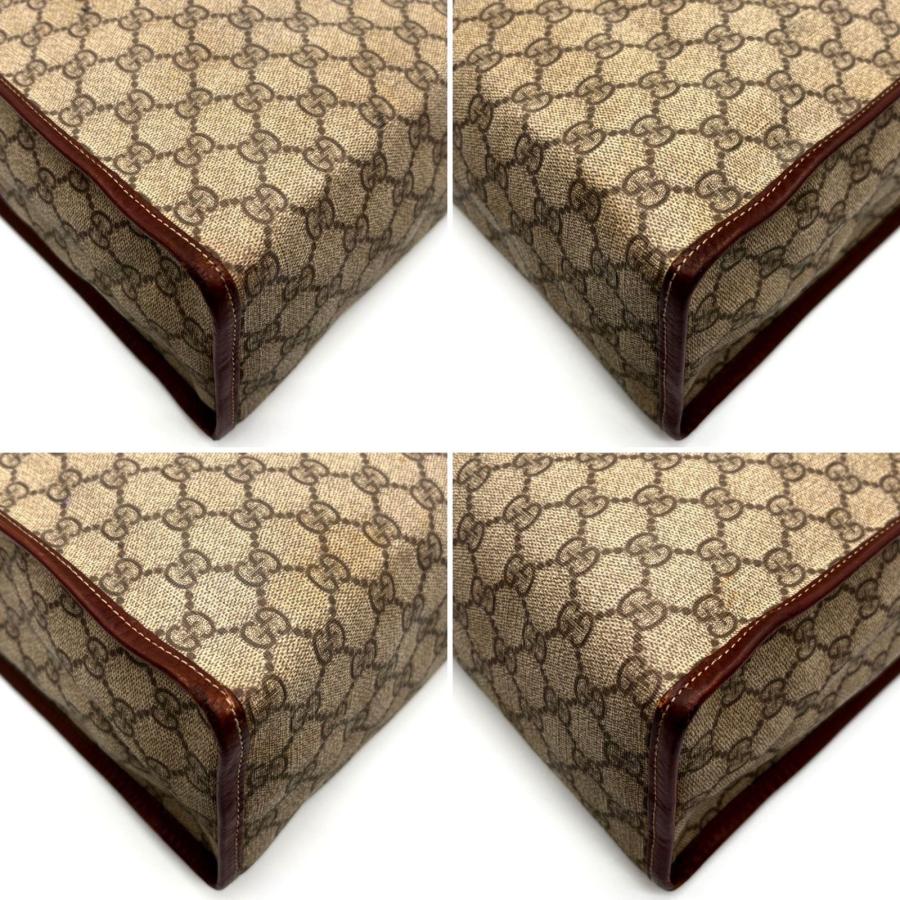 GUCCI グッチ トートバッグ GGスプリーム レザー ベージュ ブラウン 