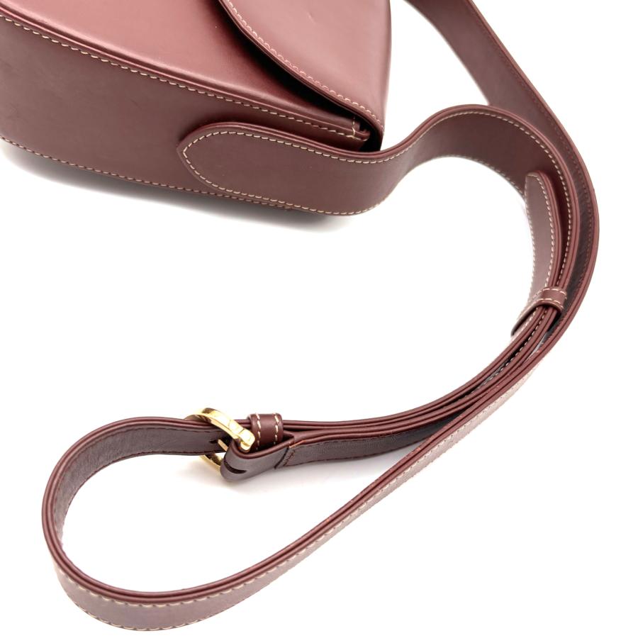 カルティエ ショルダーバッグ マストライン ターンロック レザー ボルドー 美品 Cartier カルティエ マストライン ターンロック ショルダーバッグ