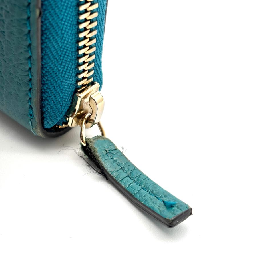【未使用保管品】グッチ ケース クロコ ラウンドジップ ターコイズブルー GUCCI グッチ 長財布 インターロッキング GG ジップアラウンド