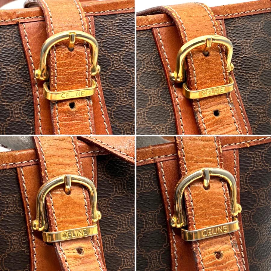 セリーヌ CELINE マカダム トートバッグ ハンドバッグ PVC レザー