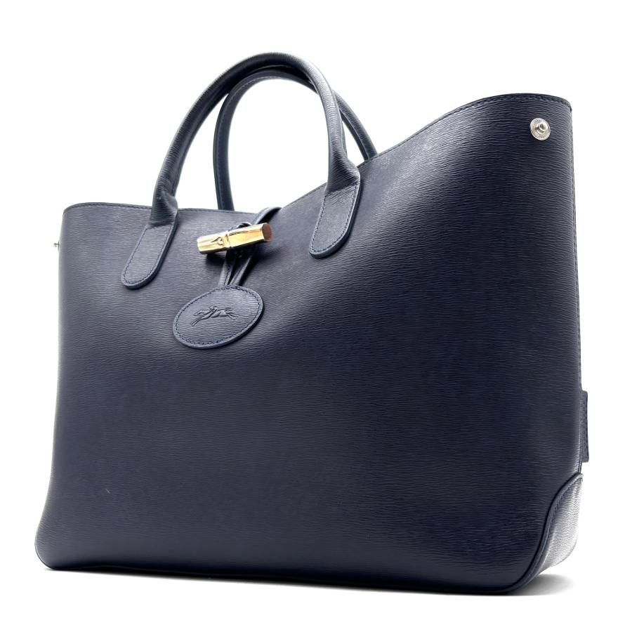 ミント様　Longchamp ロンシャンロゾトートバッグ ネイビー ロンシャン LONGCHAMP ロゾ トートバッグ ハンドバッグ レザー
