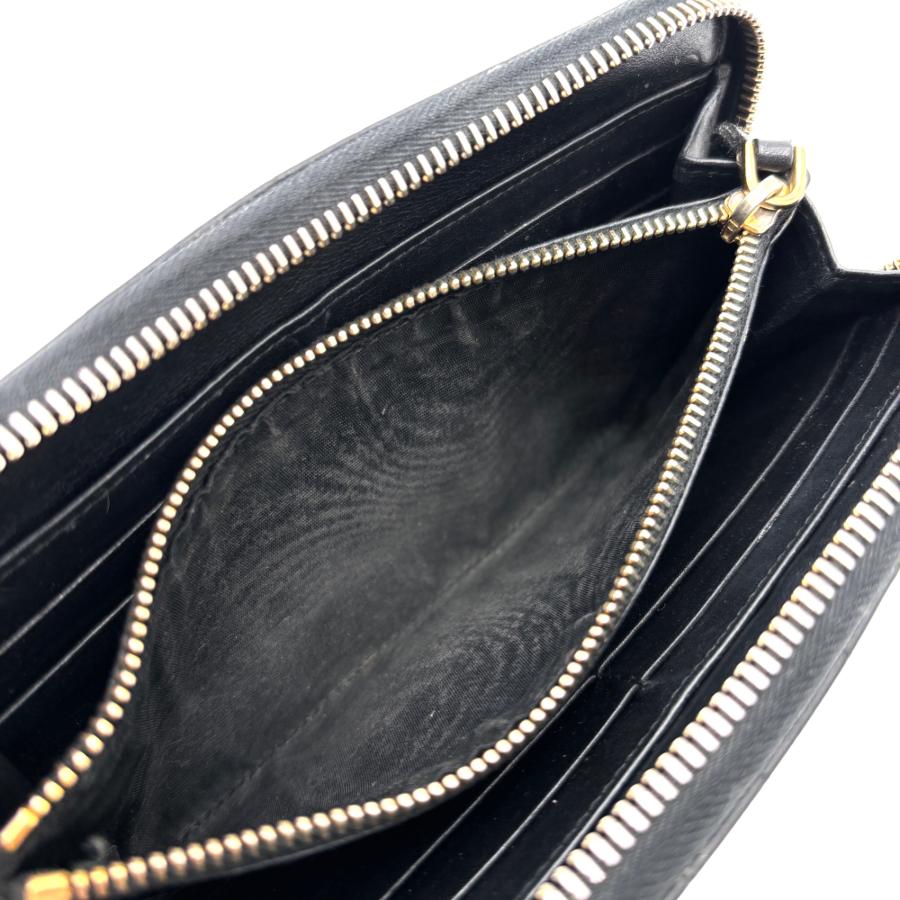 美品⭐️ミュウミュウ miu miuラウンドファスナー 長財布 ブラック 黒 ミュウミュウ miumiu 財布 長財布 ラウンドファスナー レザー ロゴ
