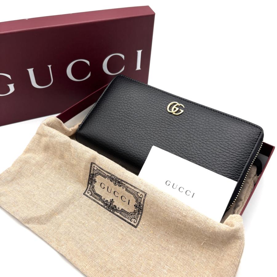 グッチ GUCCI GGマーモント 長財布 ラウンドジップ ファスナー レザー