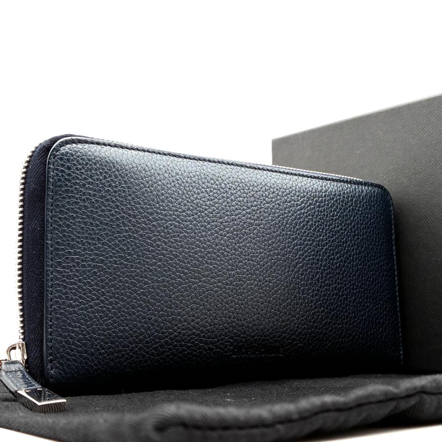 Dior レザーラウンドファスナーオムメンズ長財布 ディオールオム DIOR HOMME ラウンドファスナー 長財布 ネイビー 紺