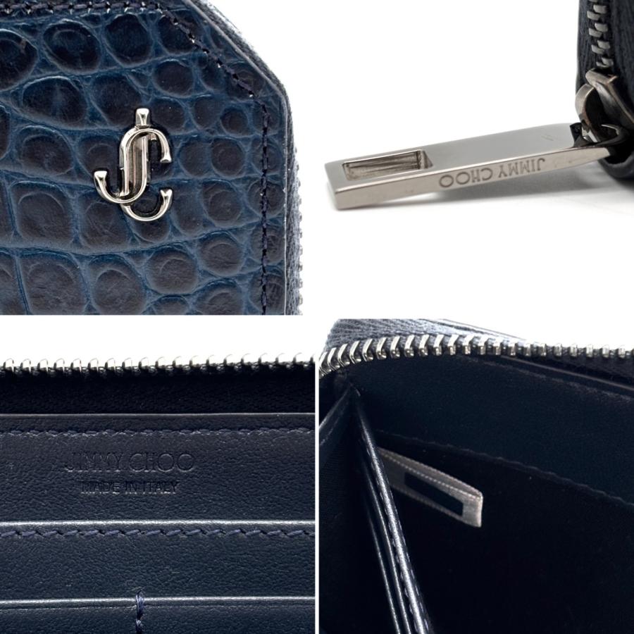 ジミーチュウ Jimmy Choo JCロゴ ラウンドファスナー 長財布 クロコ型