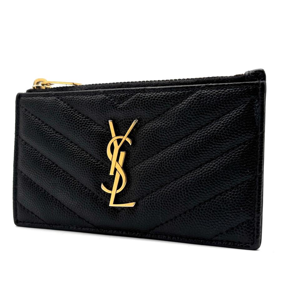 サンローラン　Saint Laurent 財布　ケース　レザー ブラック サンローラン SAINT LAURENT カサンドラ YSL フラグメントケース