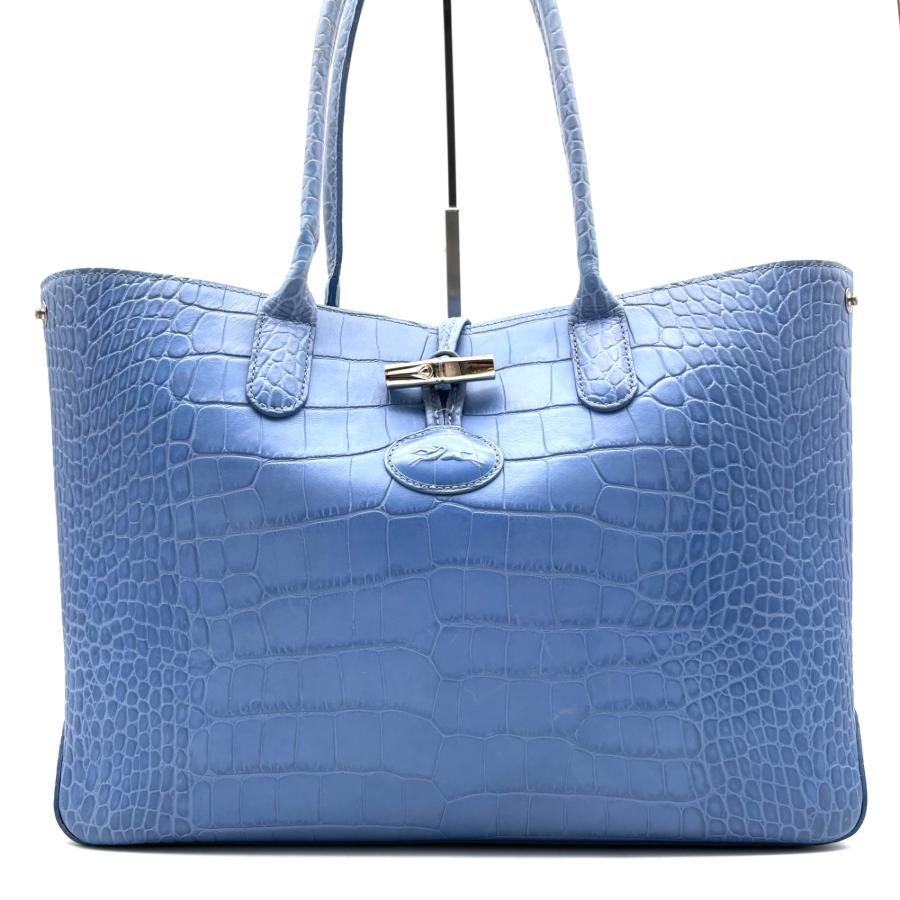 ロンシャン Longchamp ロゾ トートバッグ クロコ型押し 肩掛け A4収納