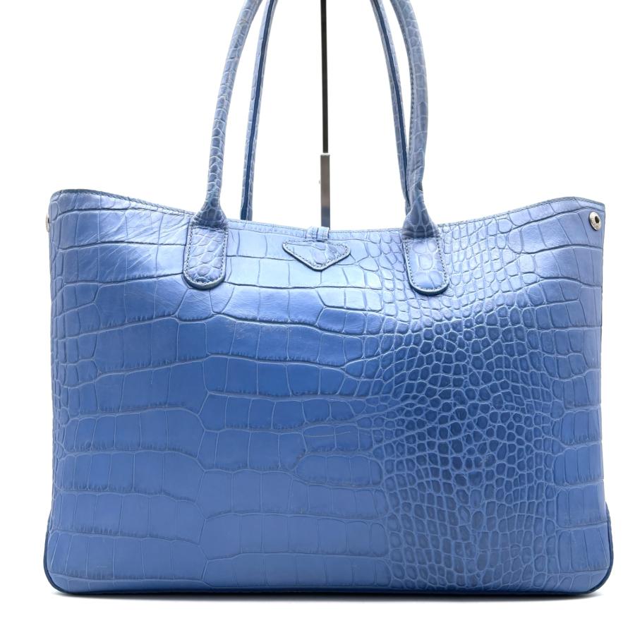 ロンシャン Longchamp ロゾ トートバッグ クロコ型押し 肩掛け A4収納