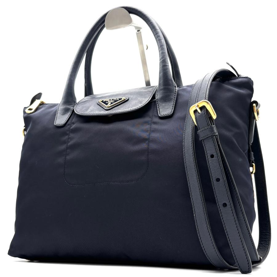 PRADA プラダ 三角ロゴ プレート ハンドバッグ ショルダーバッグ 2way