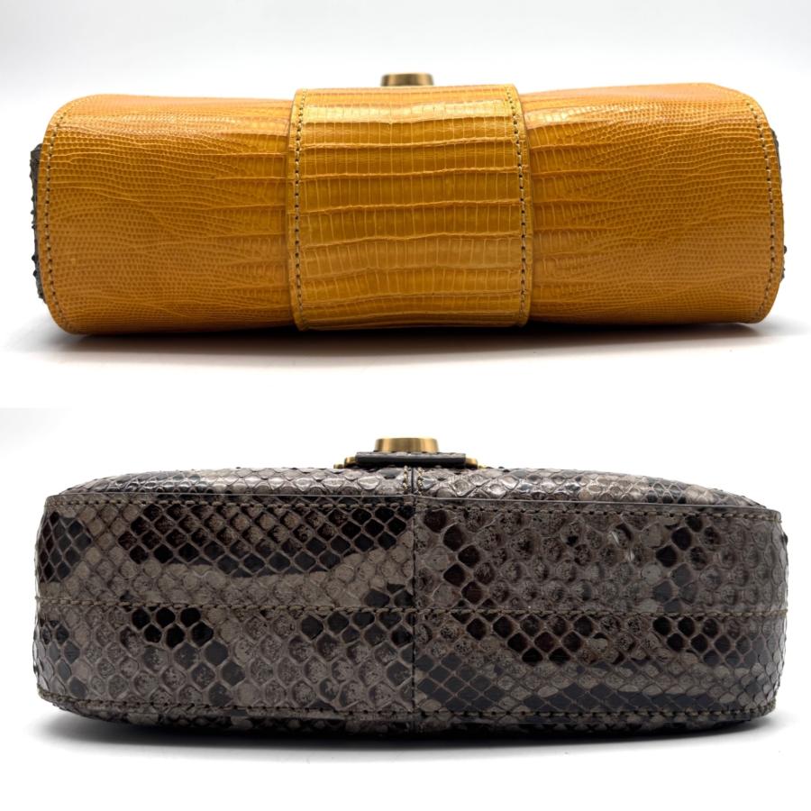 TODS トッズ フロント金具 クラッチバッグ セカンドバッグ パイソン