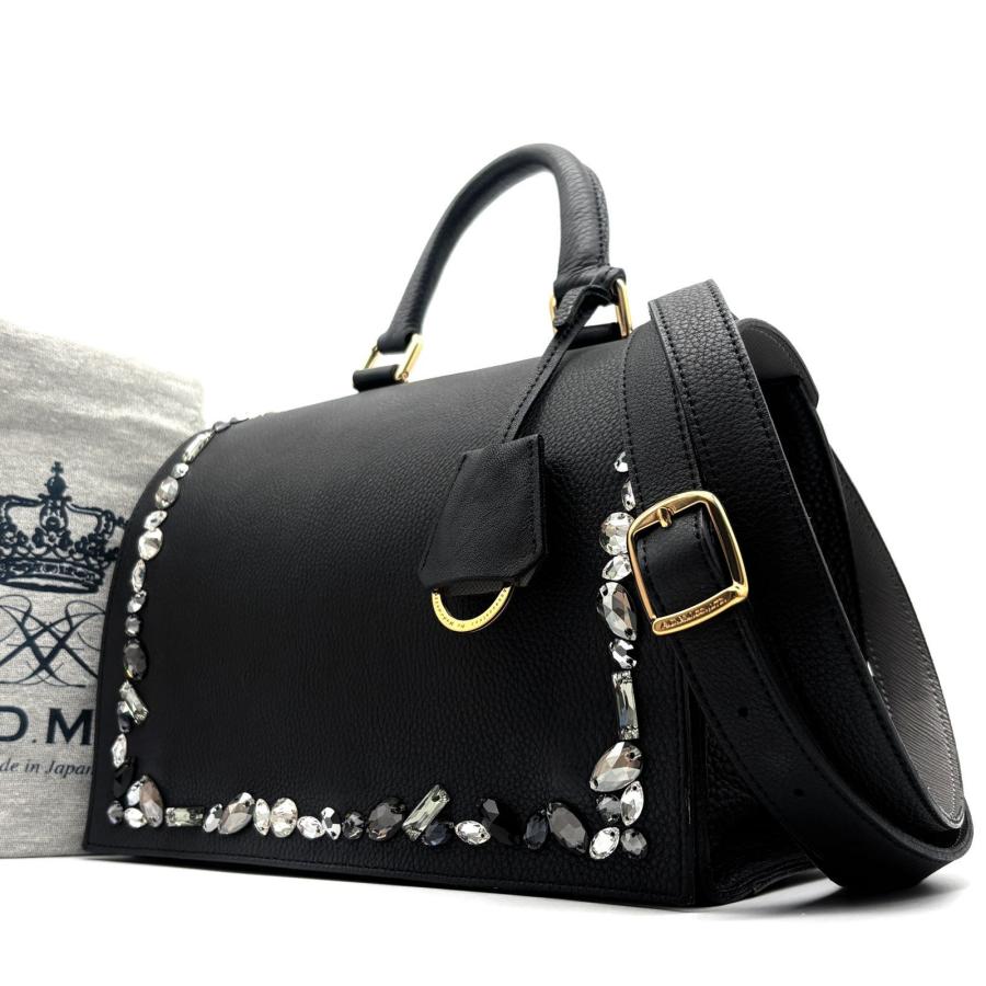 A.D.M.J. 2WAY ハンドバッグ ビジュー装飾 A.D.M.J エーディーエムジェー 2way ショルダーバッグ ハンドバッグ