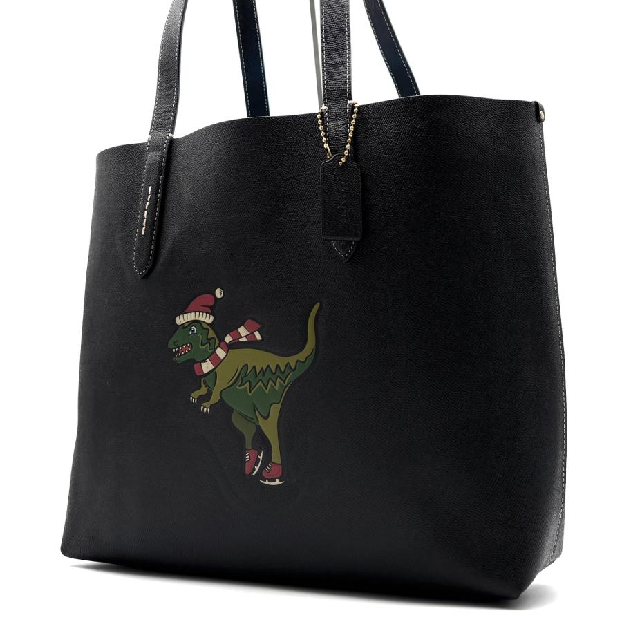 COACH コーチ レキシー 恐竜 トートバッグ レザー ブラック 黒 A4収納
