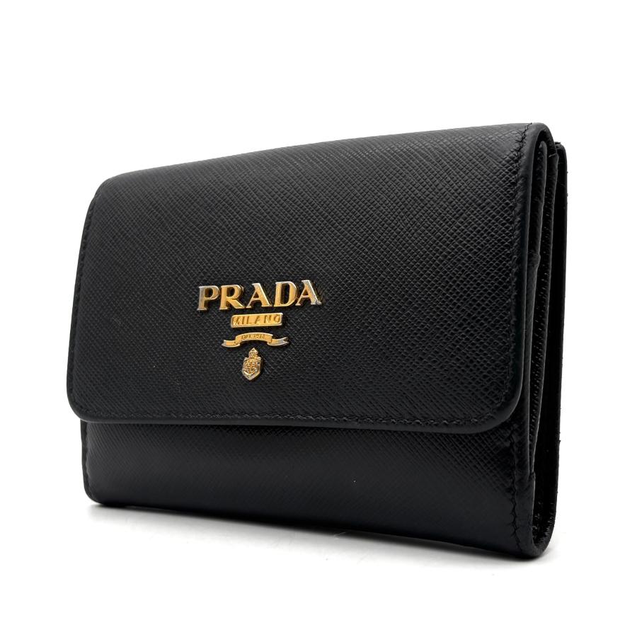 プラダ PRADA サフィアーノ 二つ折り財布 コンパクトウォレット 財布